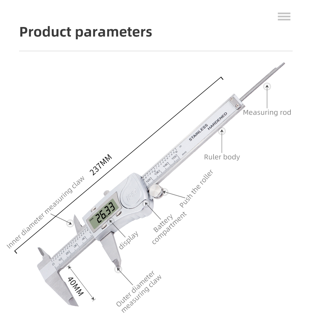 Paquímetro digital de aço inox - Digital Caliper 150Mm Stainless Steel avaliação e preço